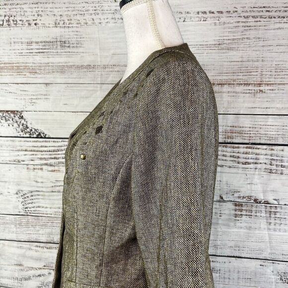 Coldwater Creek Blazer Jacket size 10 Brown Gold Tweed Career Professional - Picture 11 of 14